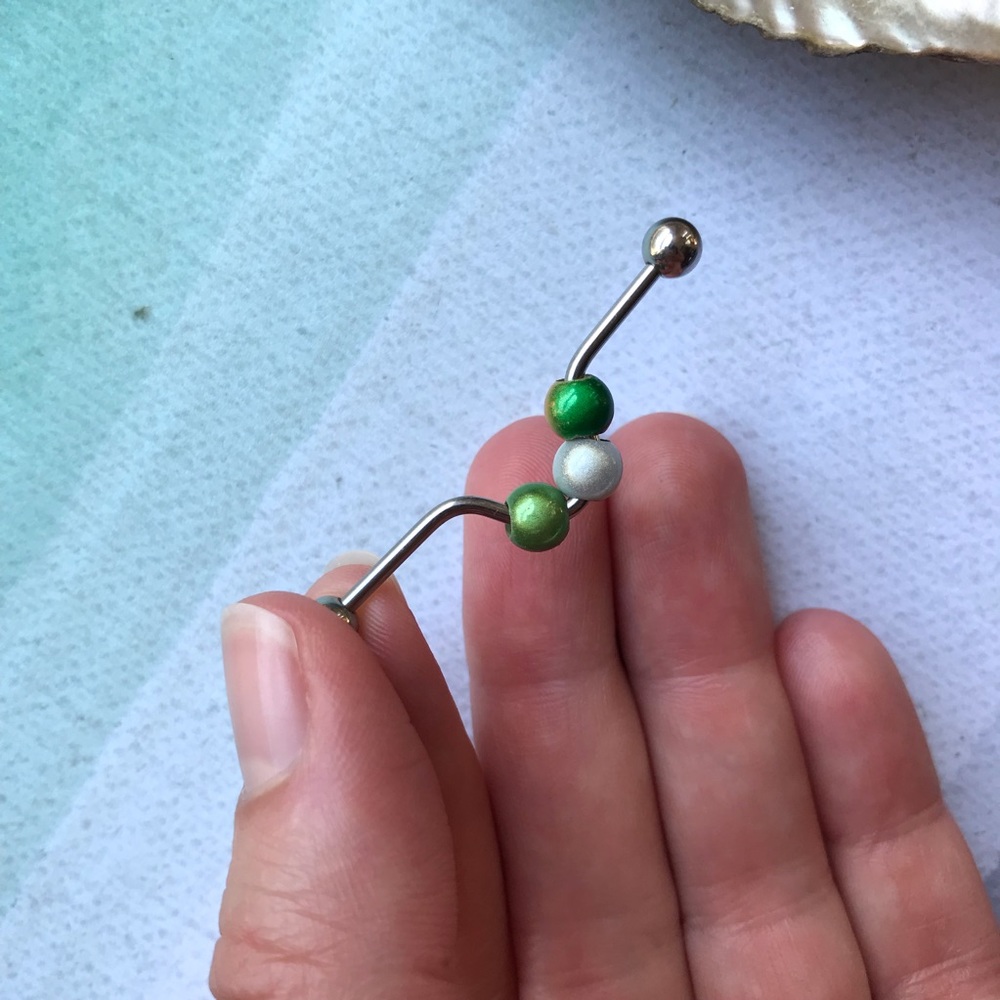 Bead Maze Industrial Barbell Earring. 14g